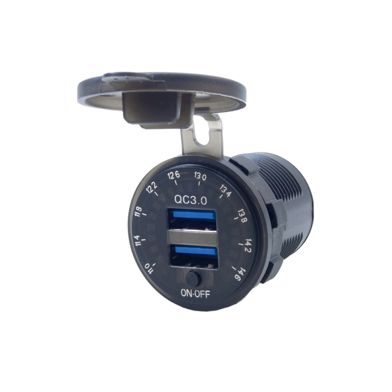 شارژر-usb-خودرویی-روپنلی-گرد-با-دو-خروجی-usb-فست-شارژ-qc30-ولتاژ-و-کلید-onoff (1)